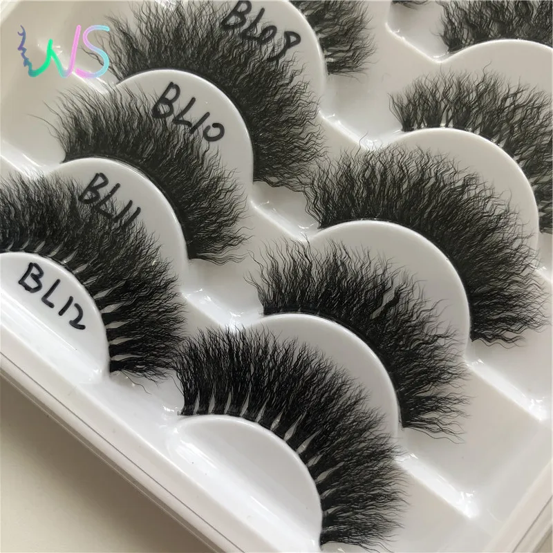 

New Arrival Curls Eyelashes Cruelty Free 3D Mink Lashes Bulk Hot Waves Eyelashes Natural Cross Thick Soft Bend Lashes For Makeup