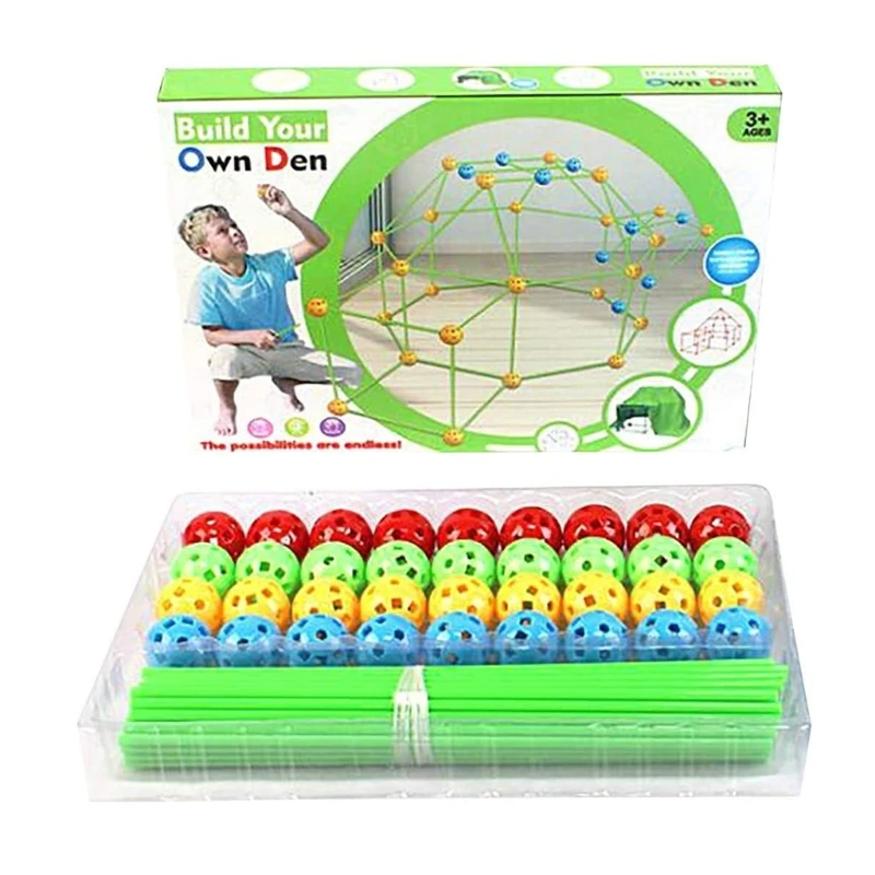 

Kids Construction Fort Building Castles Tunnels Tents Kit DIY 3D Play House Toy