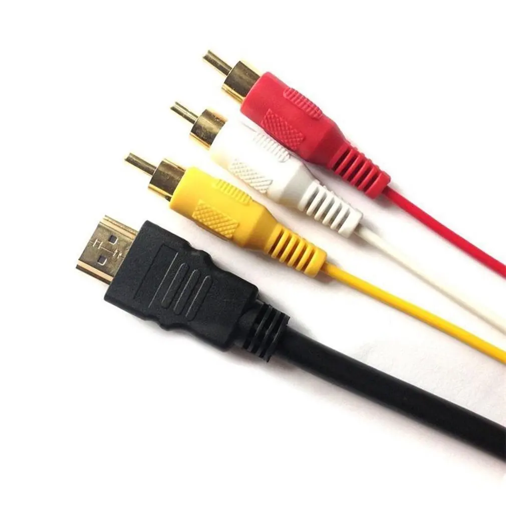 HDMI в 3RCA AV композитный разъем M/M адаптер кабель передатчик аудио видео высокое