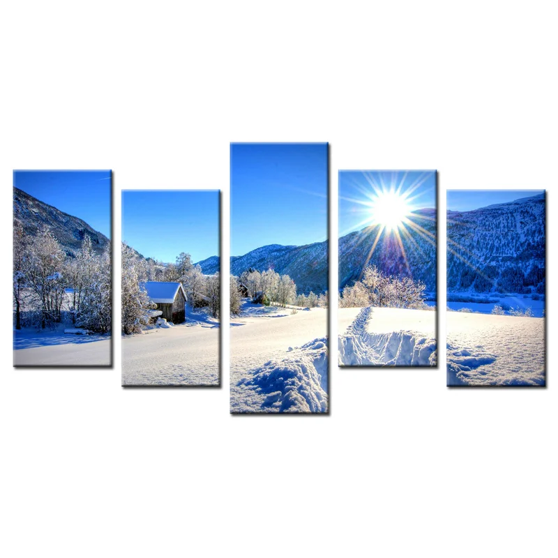 

Modern Canvas Painting Beautiful Snow Print Landscape Poster Wall Art Wall Pictures for Living Room Office Home Decor