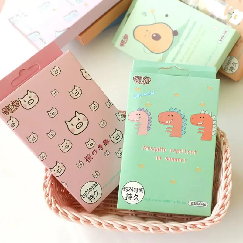 36 шт./кор. наклейки от комаров Сделай Сам патчи Мультфильм привод Отпугиватель