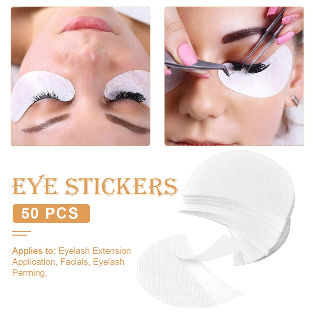 

50pcs/set Cotton Eyeshadow Shields Under Eye Patches Disposable Eyelash Extensions Pads Protect Pad Stickers Eyes Makeup Tool
