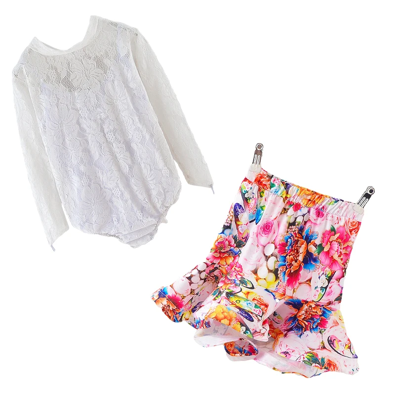 Юбка и топ для латиноамериканских танцев с принтом девушек | Тематическая одежда