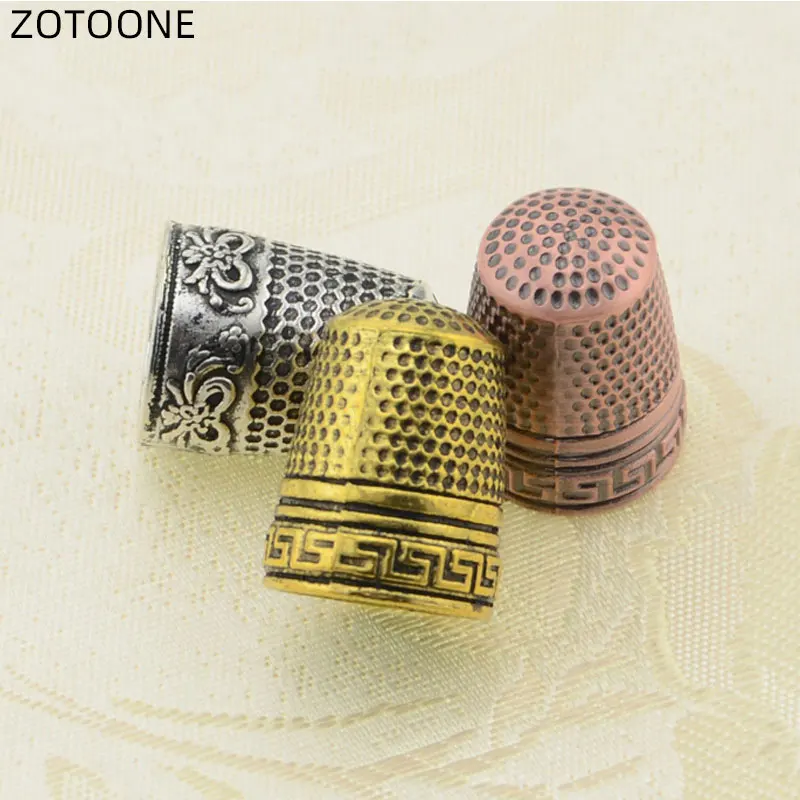 

1pc Vintage Pure Copper Sewing Thimbles Silver Gold Finger Protector Tools DIY Craft Accessories Household Sewing Embroidery G