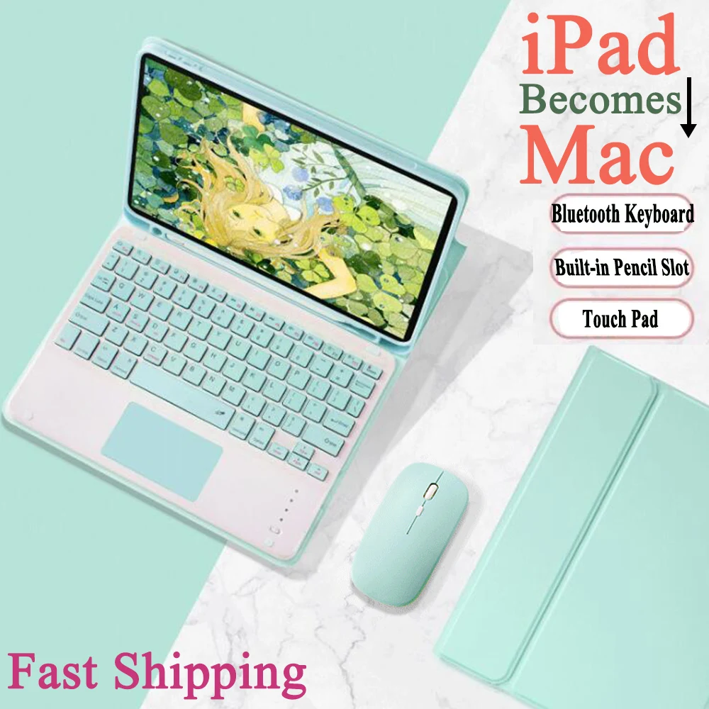 Чехол для iPad 10 2 2020 мышь клавиатура с тачпадом Air 3 4 Pro 9 7 5 11 2018 2019 8th 7th 6t 5th Gen |