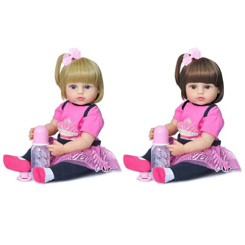 

55cm Realistic Doll Full Soft Vinyl Toddler Babies Lifelike Cute Girl Accompany Toy Birthday Gifts