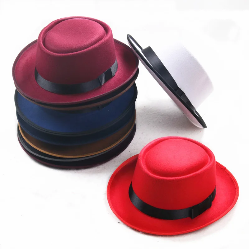 Фетровая шляпа для мужчин и женщин Классическая однотонная фетровая Панама с