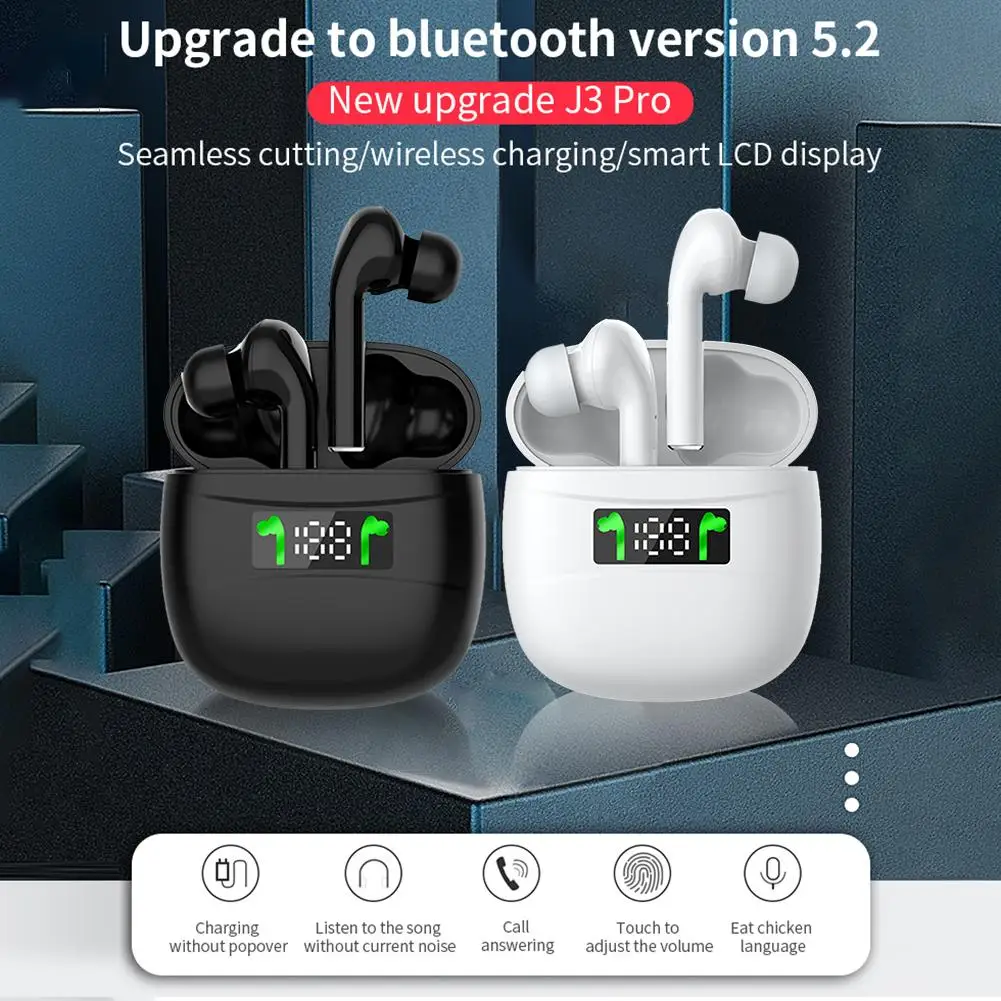 Новинка J3 Pro Bluetooth 5 2 наушники IPX7 водонепроницаемые со светодиодный ным дисплеем