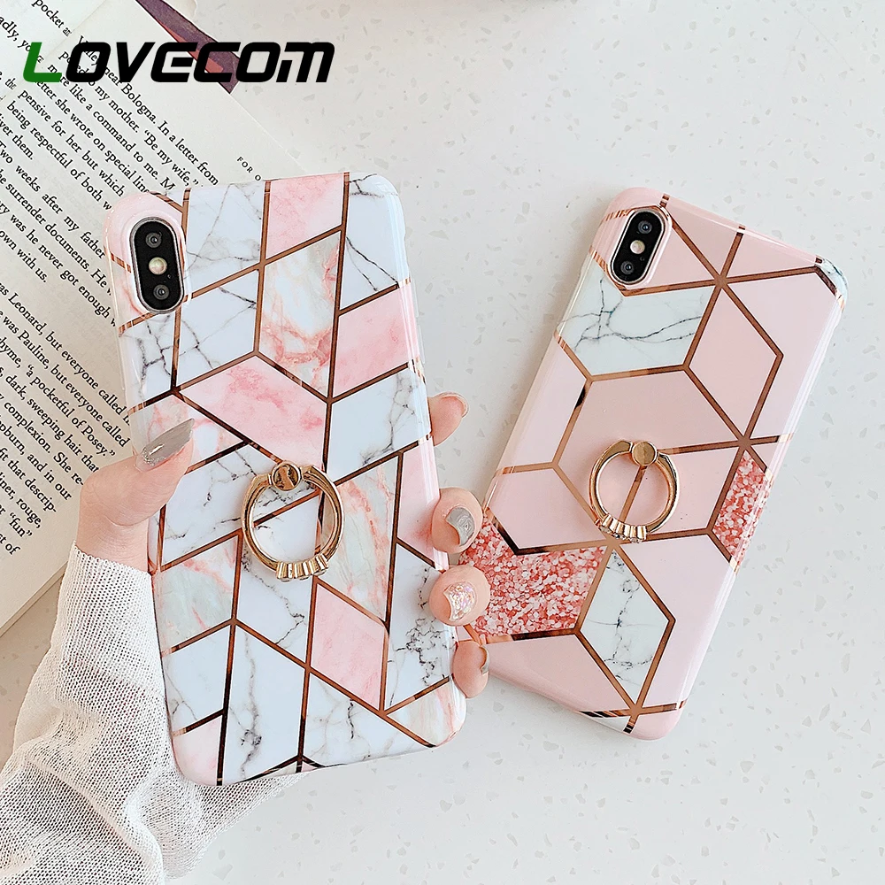 Чехол для телефона с мраморным кольцом мягкий чехол iPhone 11 Pro Max XR XS X 7 8 6S Plus