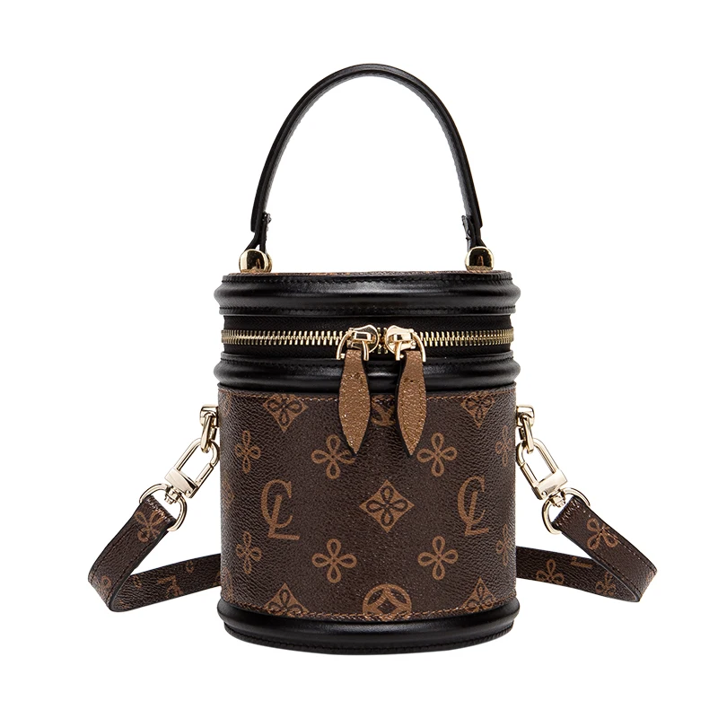

Luxury Brand Handbags Women Bag Designer Ladies Shoulder Crossbody Bags Real Cowhide Leather Cylinder Shape Purse Louisvuiton Cc