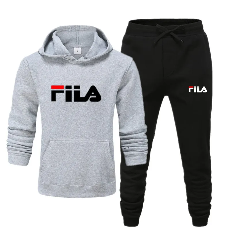

2021 Fashion Brand Men Sets Tracksuit Autumn New Men's Hoodies + Sweatpants Two Piece Suit Hooded Casual Sets Male Sportsweart