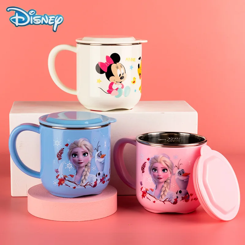 

Розовая детская Подарочная чашка Disney, чашка для молока, кружка из нержавеющей стали для детского сада, чашка для питья с защитой от падения, ...