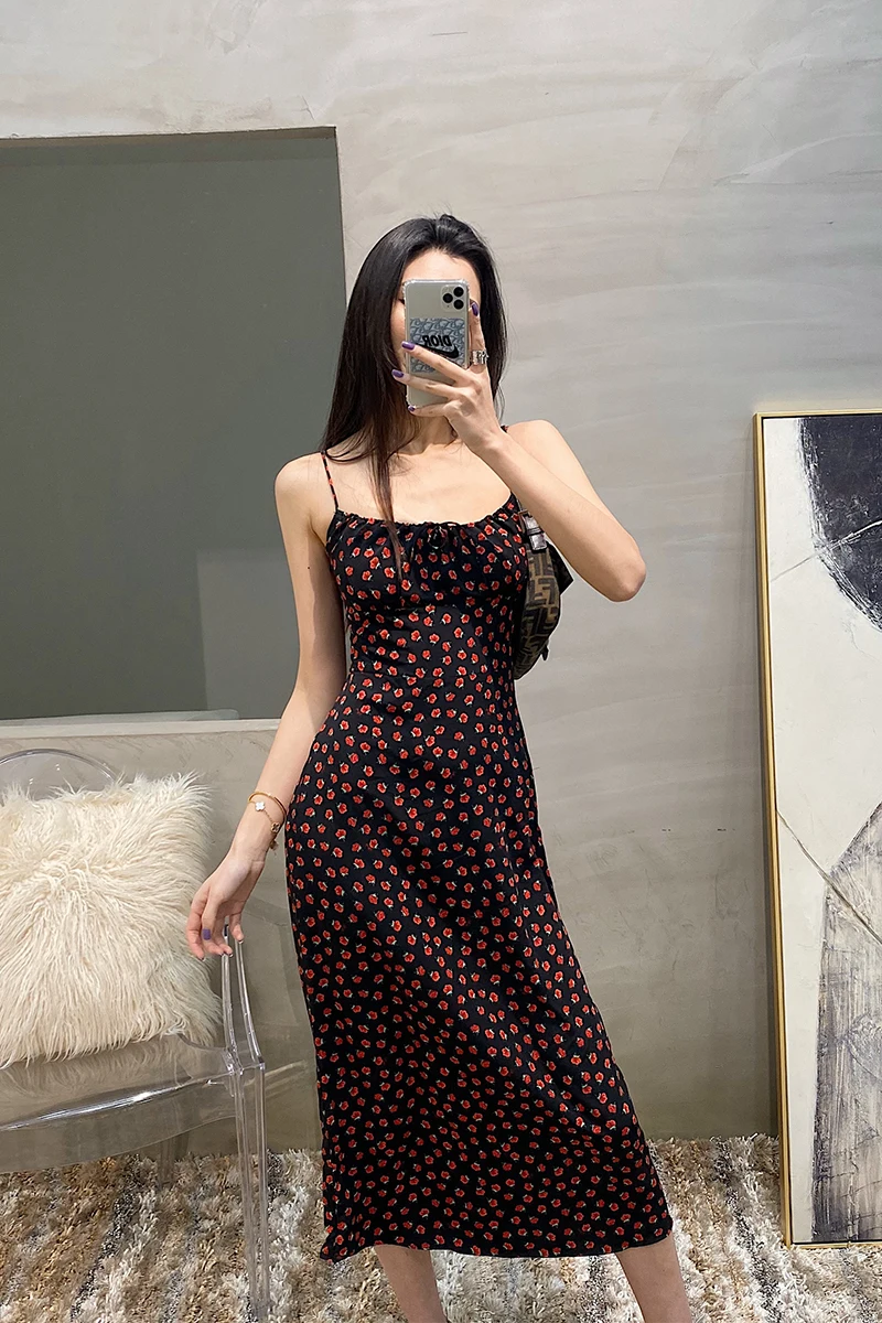 

Fashion Women Summer Dress Boho Style Sleeveless Polka Dot Vintage Autumn Dress Female Girls Dresses V-neck Party Beach Dress
