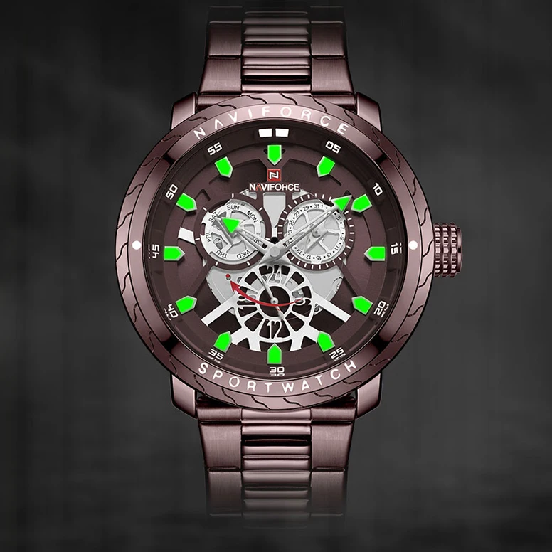 NAVIFORCE Мужские часы Роскошные брендовые модные повседневные кварцевые наручные