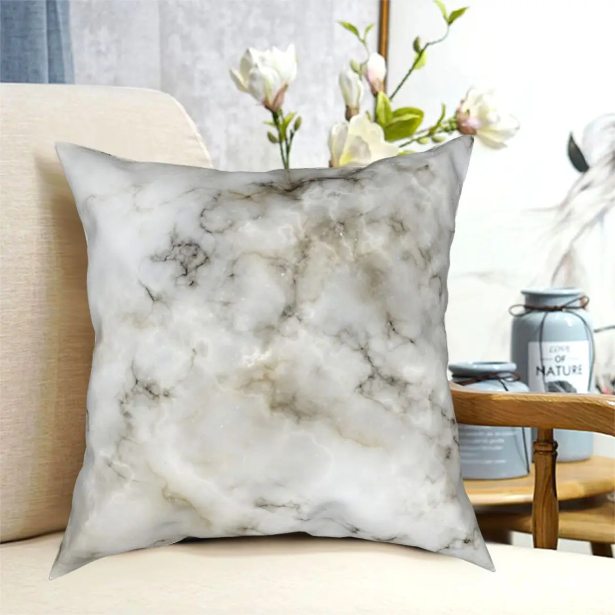 

White Marble Cushions for Sofa Funny Cushion Covers Decorative Throw Pillows Cover floor pillow for sofa home
