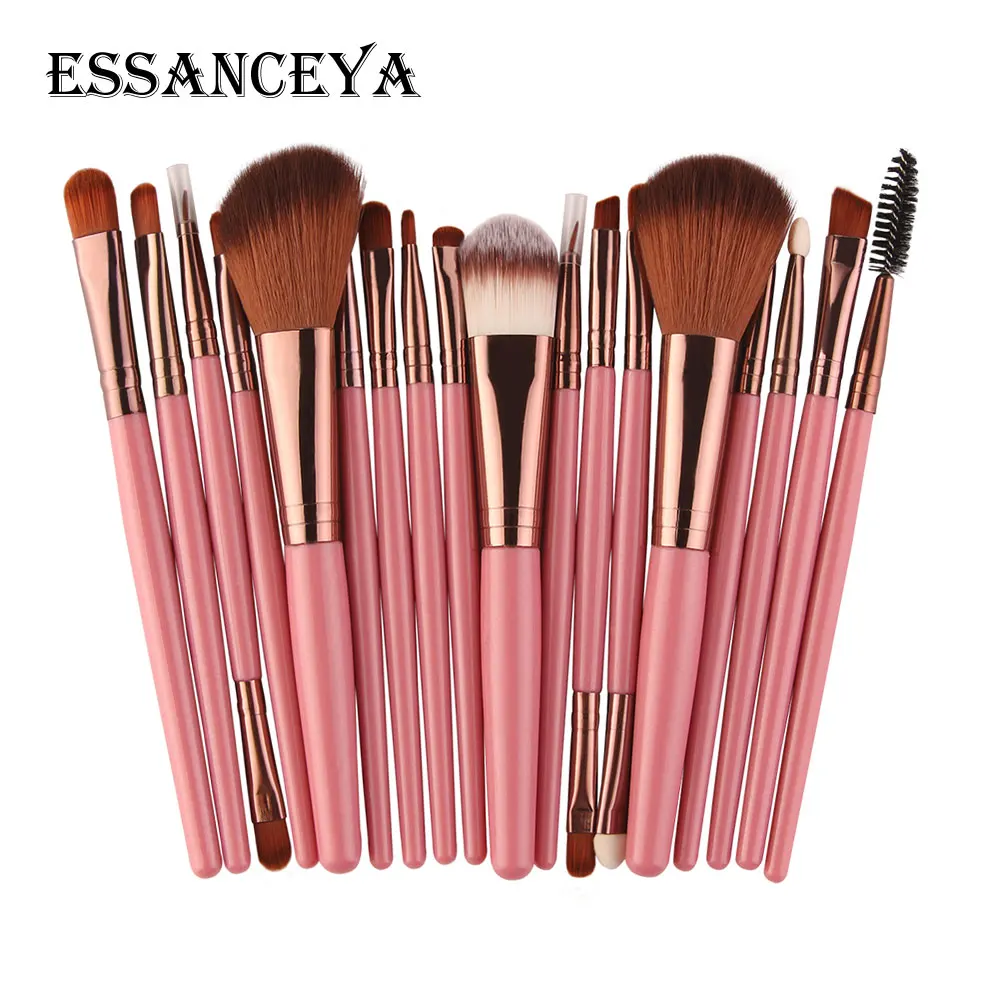 18PCS-FK ESSANCEYA 6-18 шт. набор кистей для макияжа, Тональная основа, пудра, румяна, тени для век, подводка для глаз, губ, косметический набор кистей для макияжа, инструменты - Handle Color: 18PCS-FK