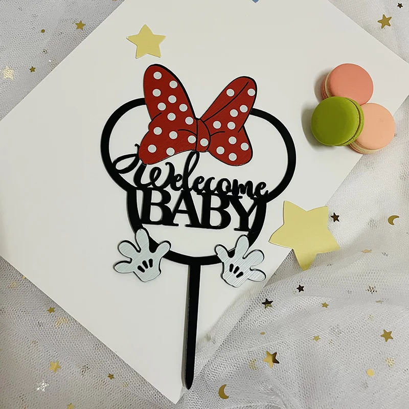 

New Acrylic Gender Secret Cake Toppers Cute Animal Baby One Year Old Baking Cake Topper for Kids Birthday Party Cake Decorations