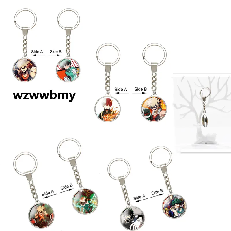

My Hero Academy Double-Sided Time Gem Key Chain Japanese Classic Anime Surrounding Couple Backpack Pendant Small Gift