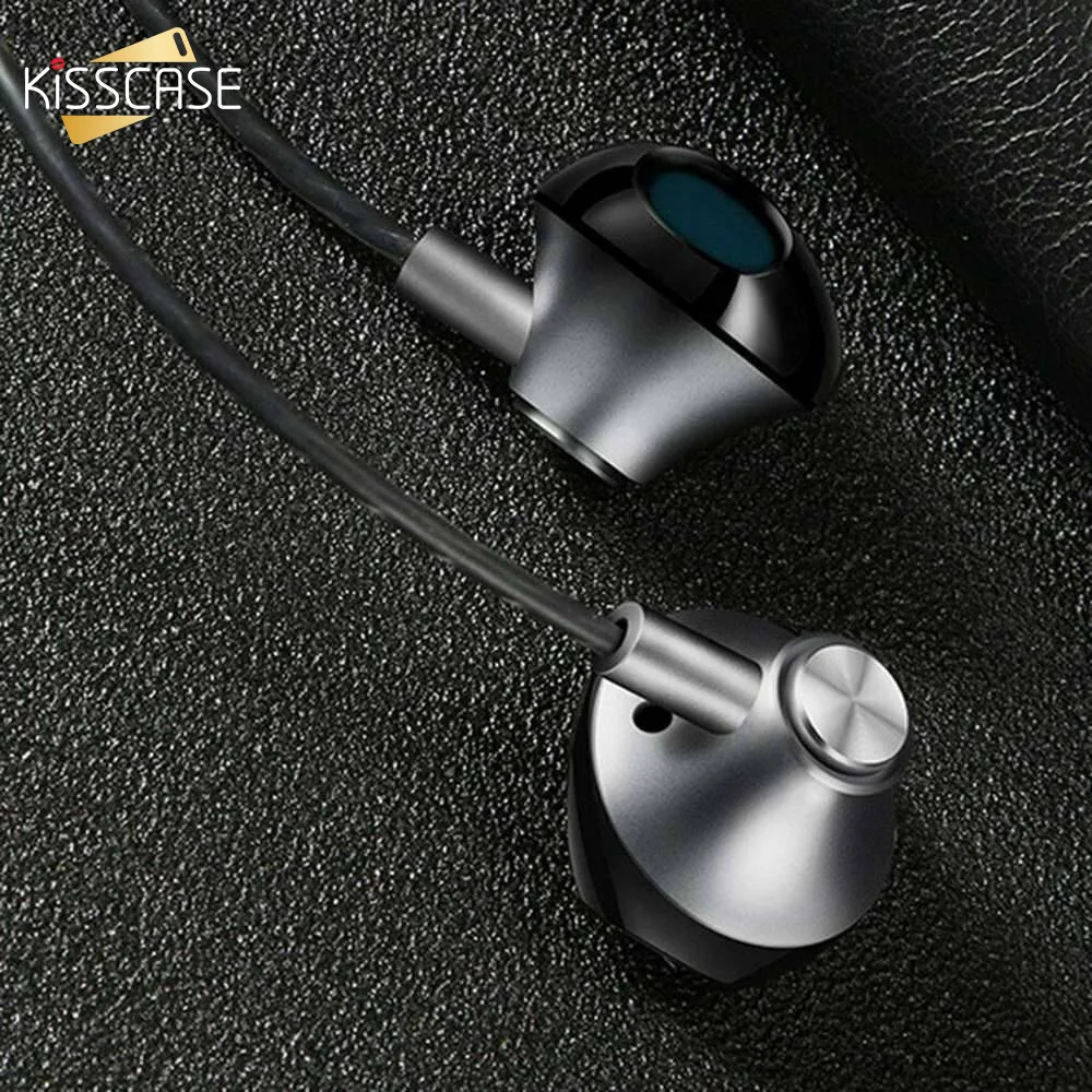 KISSCASE 3 5 мм наушники в ухо стерео бас с микрофоном проводное управление гарнитура