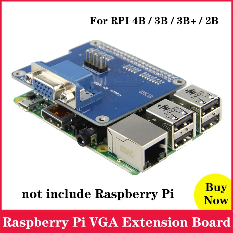 Плата расширения Raspberry Pi GPIO к VGA для 4 3 Модель B RPI 4B 3B + | Компьютеры и офис