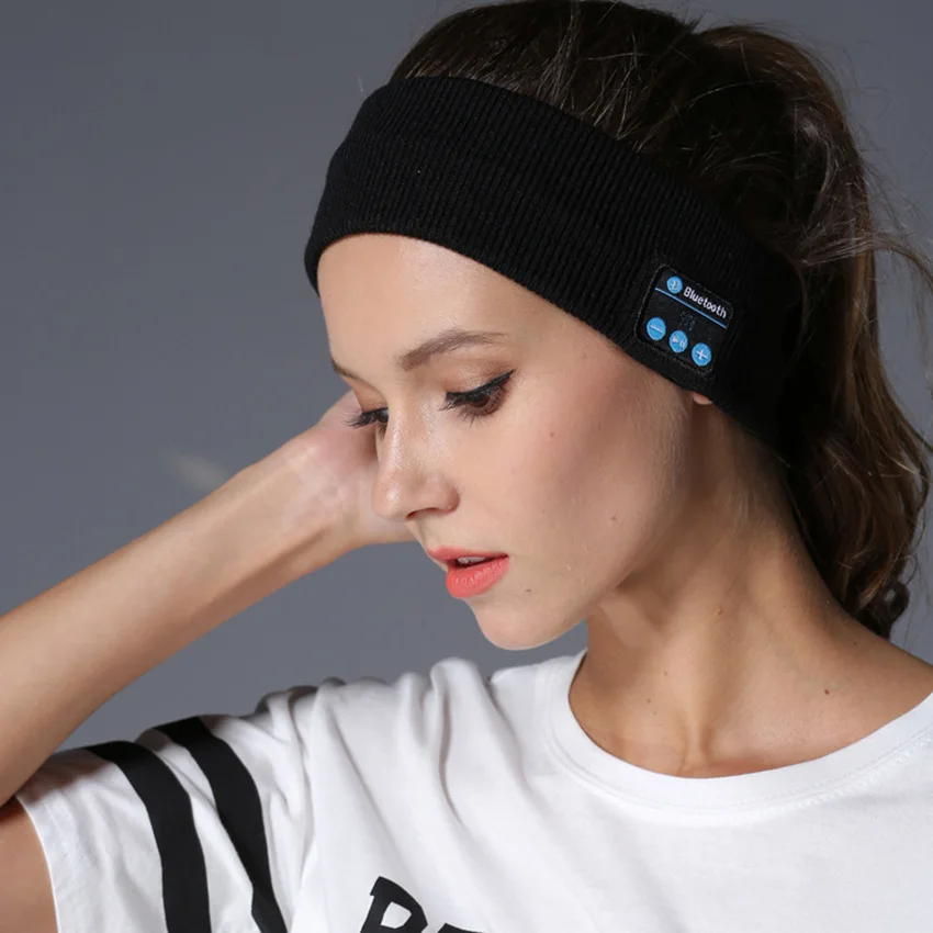 

Aimitek Bluetooth Headphone Wireless Headband Sports Headsets Yoga Hands-Free Earphone Soft Warm Hat Smart Cap with Microphone