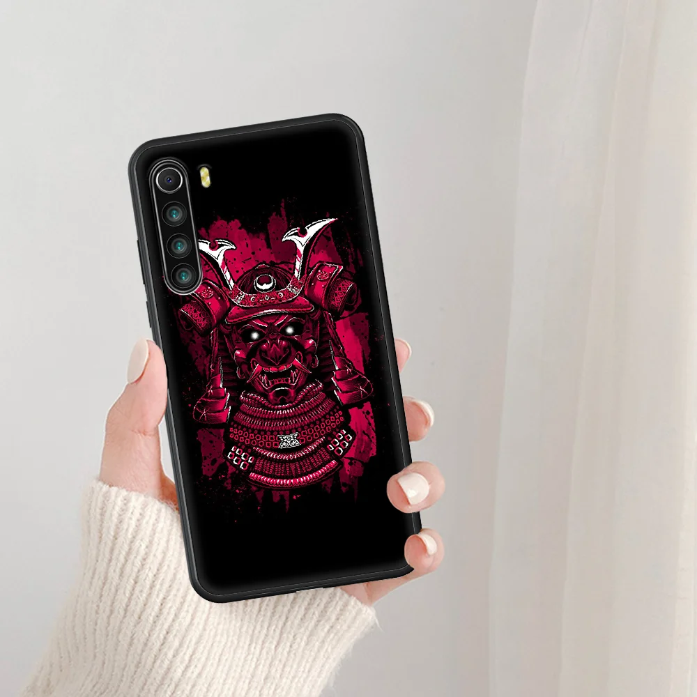 

Japanese samurai oni mask Phone Case For Xiaomi Redmi Note 7 8 8T 9 9S 4X 7 7A 9A K30 Pro Ultra black Waterproof Pretty Cover
