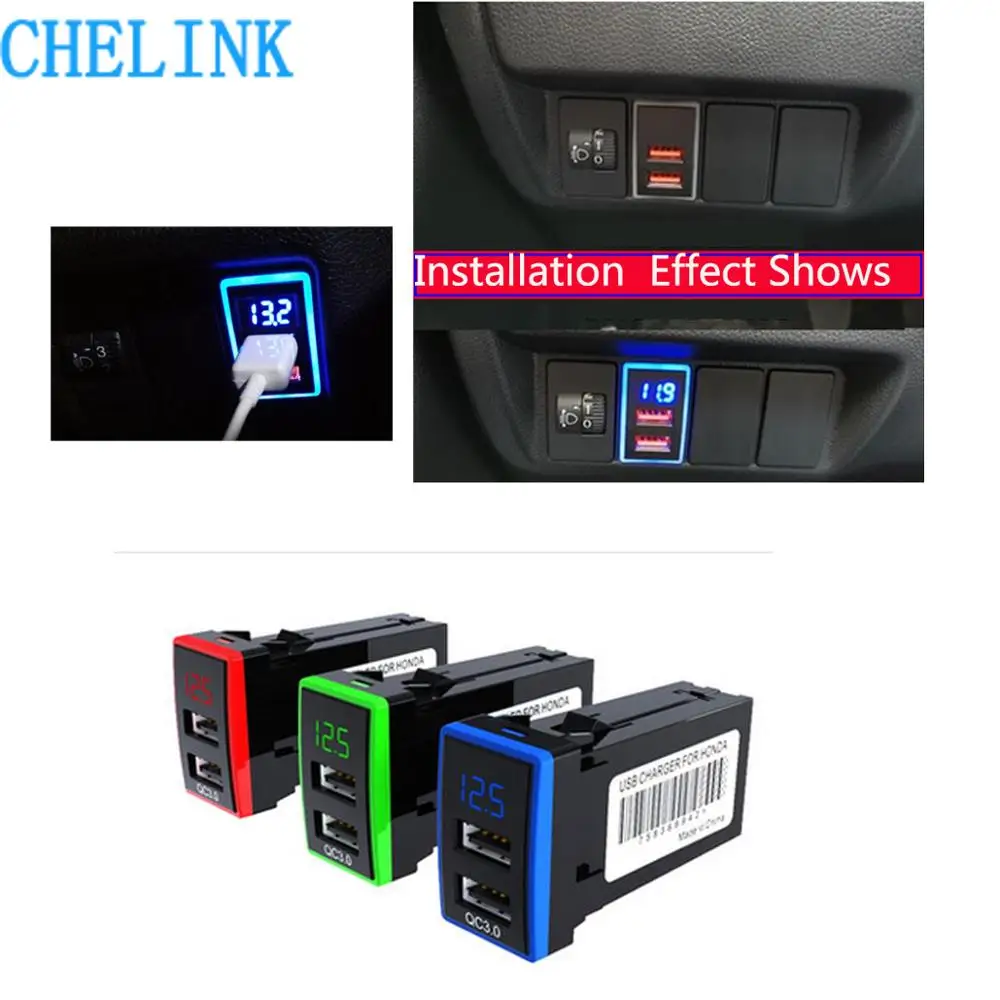 Автомобильные аксессуары CHELINK автомобильное зарядное устройство QC 3 0 адаптер с