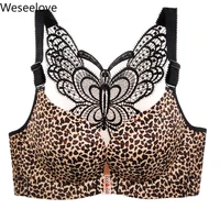 weseelove leopard large size lingerie seamless underwear for women push up sexy bh plus size women clothing high quality m25