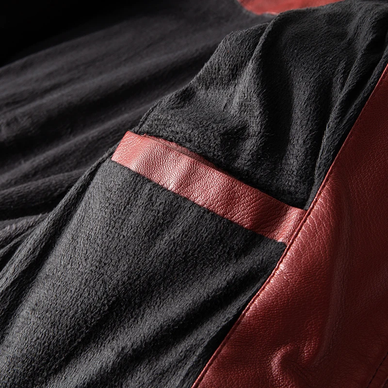 

Mensautumn winter Motorcycle Jacket For Men Fashion Casual Leather Embroidered Aviator Jacket In Winter Velvet Pu Jacke