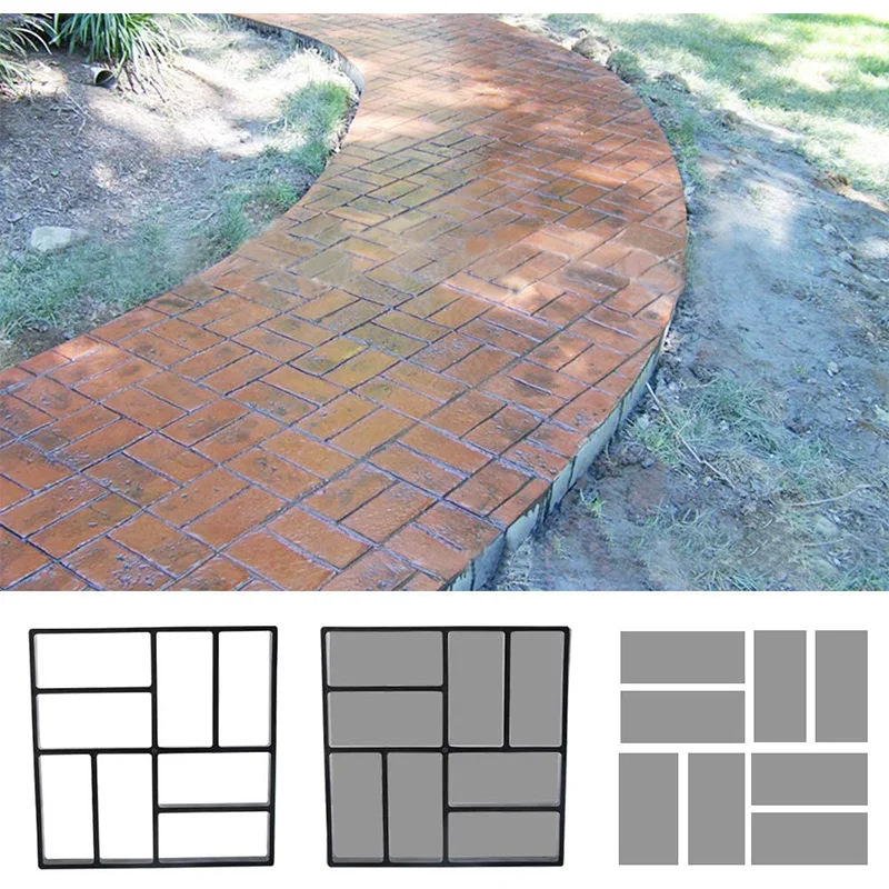 

2Pcs 15.7 x15.7 x 1.57 Inch Walk Path Maker Reused Concrete Molds Stone Molding Stepping Stone Paver Walk Way Mold