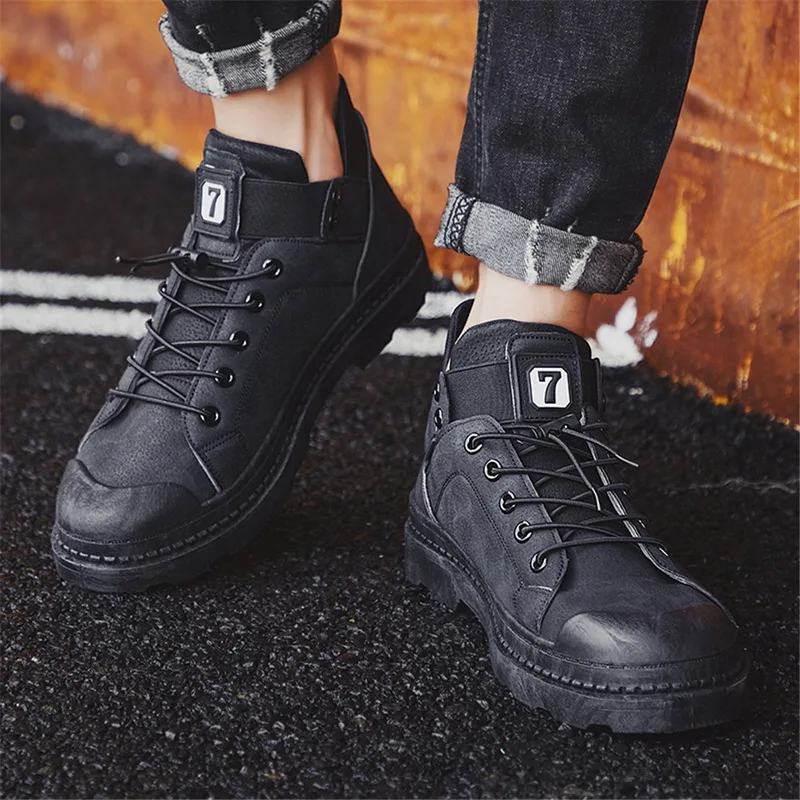 

Autumn Winter Men Boots Fashion Mens Leisure Boots British Style Boots Outdoor Working Snow Boots Men Shoes Plus Size