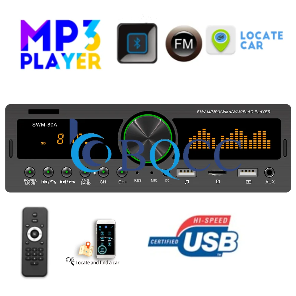 

1 DIN Car Radio Multimeida MP3 Player Audio Copy Bluetooth TF USB AUX-Input Locator Auto Stereo Head Unit Location
