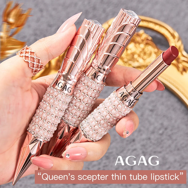 

AGAG 1pc Queen's Scepter Lipstick 6 Color Matte Lipstick Long Lasting Waterproof Velvet Make Up Lip Gloss Non-stick Cups TSLM1