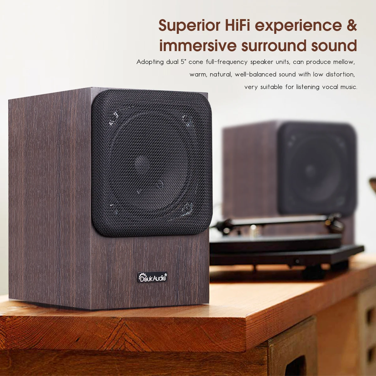 5 дюймовый Полнодиапазонный пассивный громкоговоритель Douk Audio с книжной полкой 80