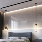 Нордическая Минималистичная белая черная квадратная круглая Подвесная лампа с длинным проводом, Регулируемая яркость, светодиодный высокий Потолочный подвесной светильник для прикроватного декора