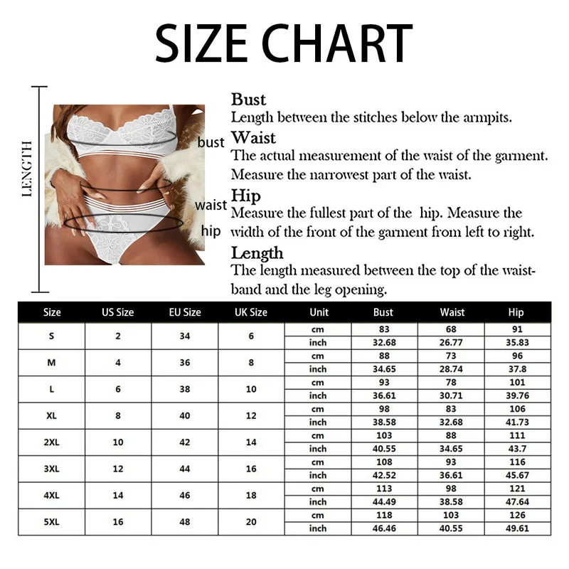 

Two Pieces Sexy Lingerie Lace Bra and Panty See Through V-neck Push Up Seamless Bra Floral Bralette Lingerie Briefs White