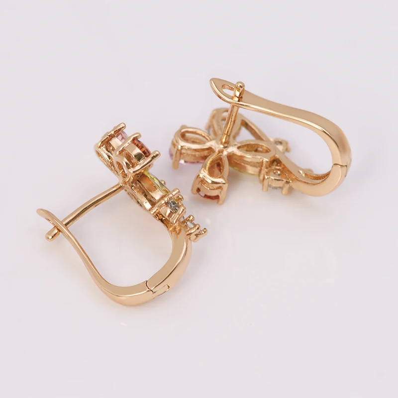 MxGxFam светильник лые разноцветные циркониевые цветочные серьги-кольца для женщин