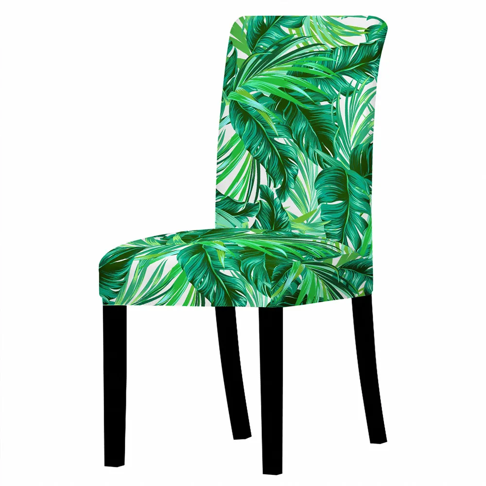 Чехол на стул из спандекса универсальный эластичный чехол с тропическими