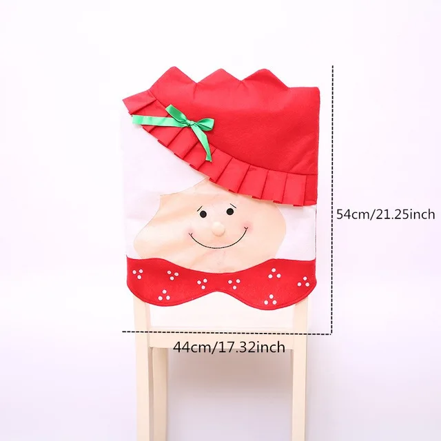 grandma Chairs Cover Рождественская накладка на стул Санта Клаус, крышка из нетканого материала для обеденного стола, Красная шапка, чехлы на спинку стула, рождественские украшения для дома - Цвет: grandma Chairs Cover