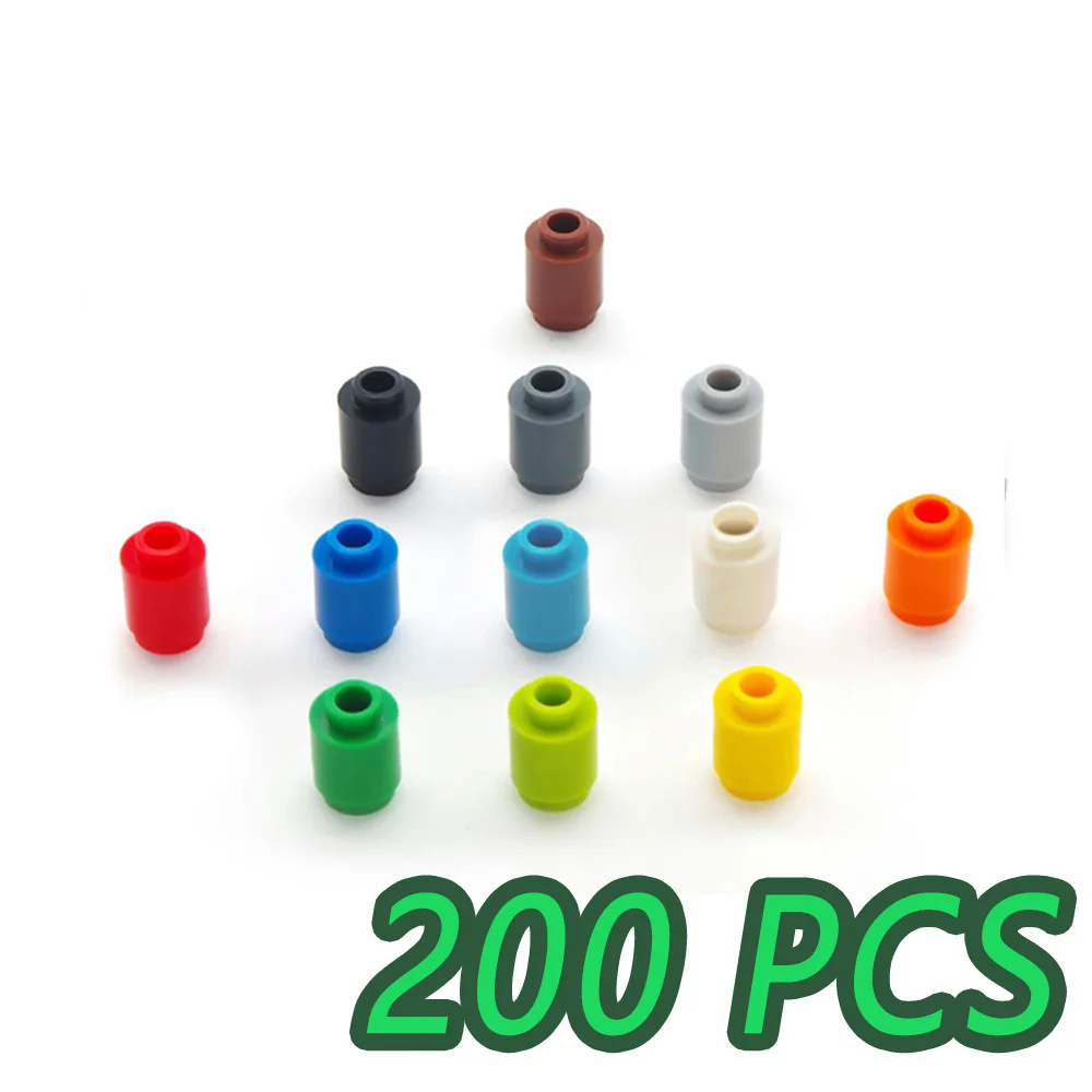 

200pcs DIY Blocks Building Figures Bricks Cylinder 12Color Educational Classic Brand Bricks Bulk Model Toys Children