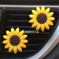 1pcs car air freshener cute car perfume sunflower vent clip fragrance scent diffuser auto interior decor