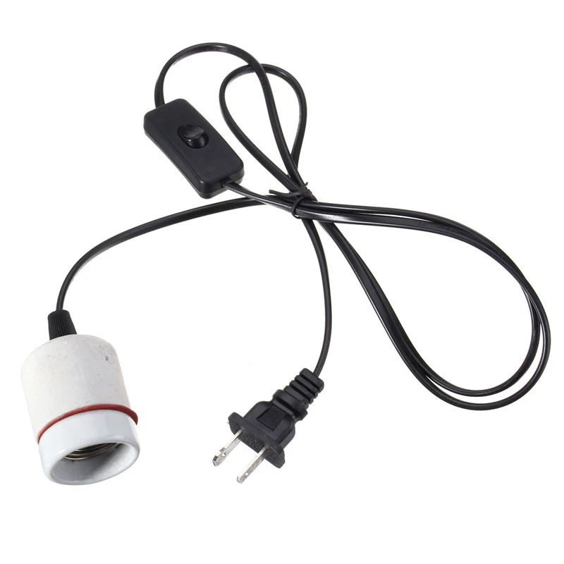

Holder Light Switch Socket Adapter Warm Lamp Reptile Vivarium Habitat Ceramic Heat Lamp Fitting EU Plug Black E27 110V-240V