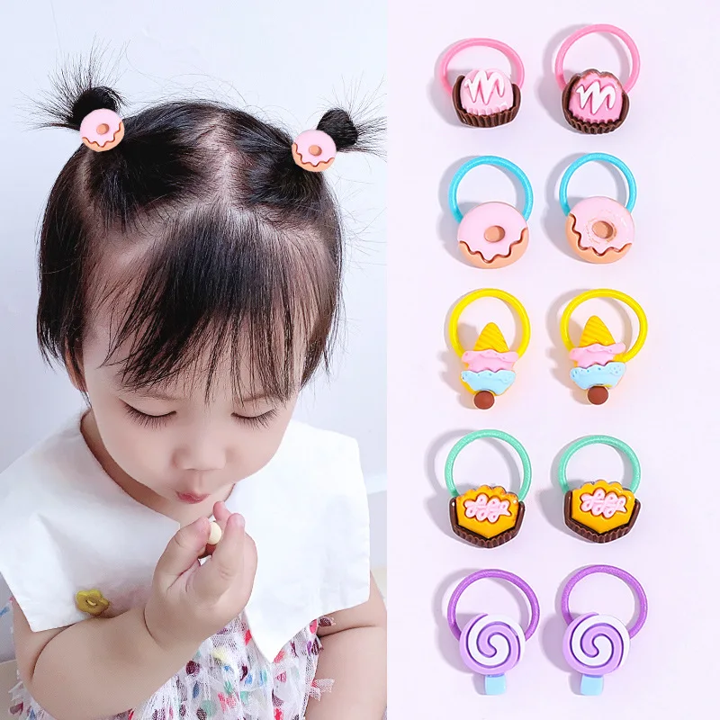 

Children's Small Rubber Band 10pcs/set Cartoon Princess Cute Ponytail Holder Girl Small Size Elastic Hair Accessories Gift