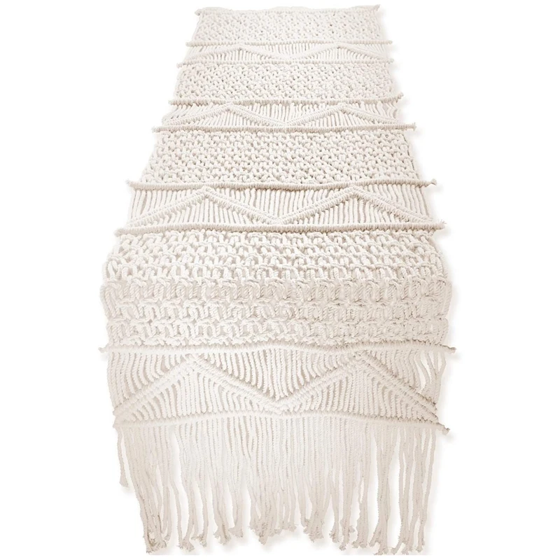 

Macrame Table Runner (86Inch x 13Inch) Long Boho Table Runner Wedding Table Decor Bohemian Dining Room Style