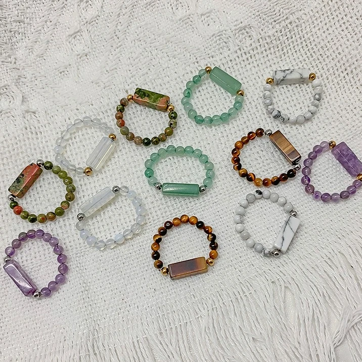 

Модные кольца из натурального камня для женщин, кольца из нержавеющей стали, золотые и серебряные парные кольца, регулируемое кольцо, оптов...