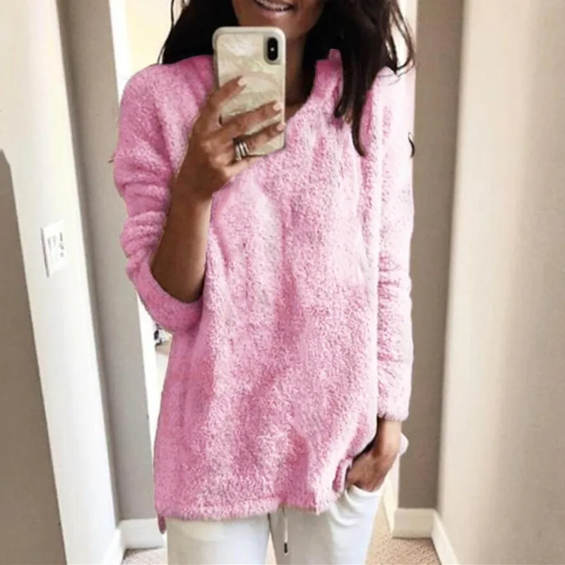 Gray Spring Autumn V-neck knitted Winter Sweater women sweaters and pullovers pull femme hiver | Женская одежда
