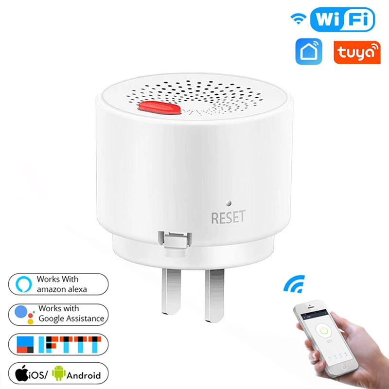 

tuya smart Combustible Gas Detector sensor wifi LPG natural gas methane marsh gas Leak Sensor APP Control with buzzer beep alarm