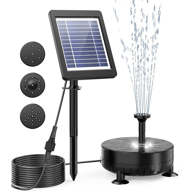 

Комплект с насосом для фонтана на солнечной батарее, 3,5 Вт, водяной насос на солнечной батарее, плавающий фонтан со светодиодными фонарями, ф...