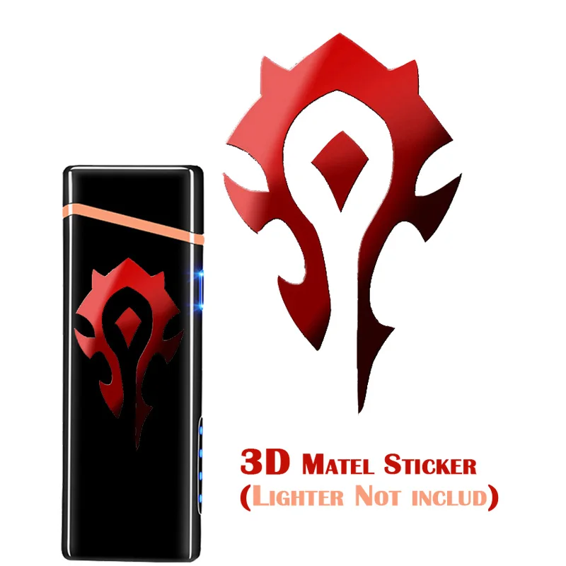 Horde Tag Red Отпечаток пальца курительная электрическая зажигалка с гнездом usb двойная дуга плазма перезаряжаемая металлическая сигаретная Зажигалка сигара 2 дуги Зажигалка труба свеча - Color Name: Horde Tag Red