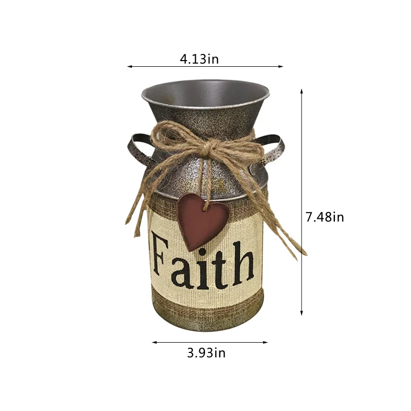 

Galvanized Flower Pots Shabby Chic Bucket For French Vintage Wedding Vase Rustic Primitives Milk Can Decorative Flower Vase